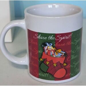 Sherwood Brand Share the Spirit 12 oz Christmas Coffee Mug 2006 Vintage